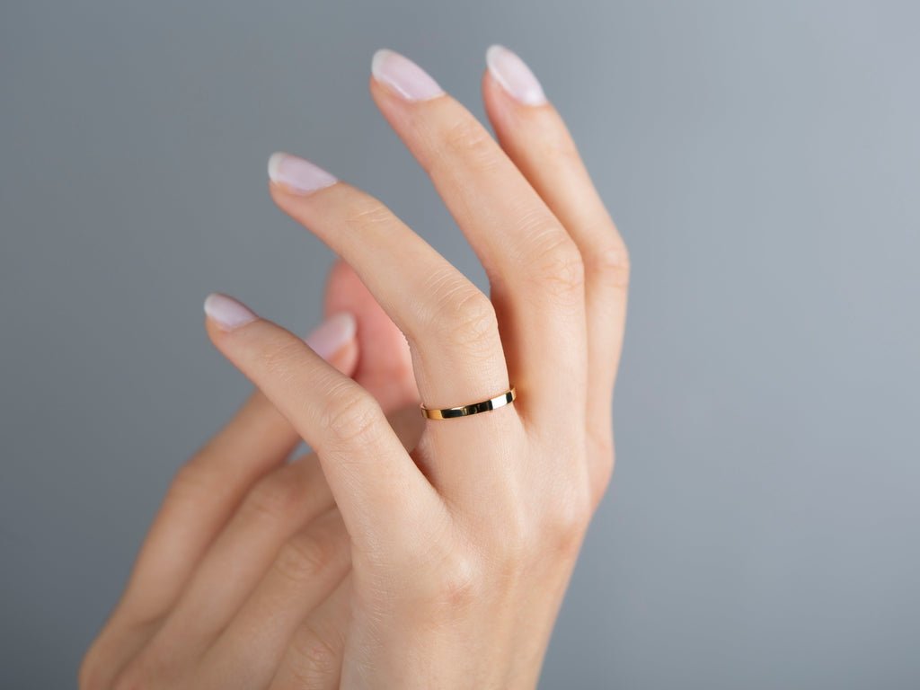 2.0mm Wedding Band in Solid Gold Classic Flat stackable Band - Doozy Diamonds