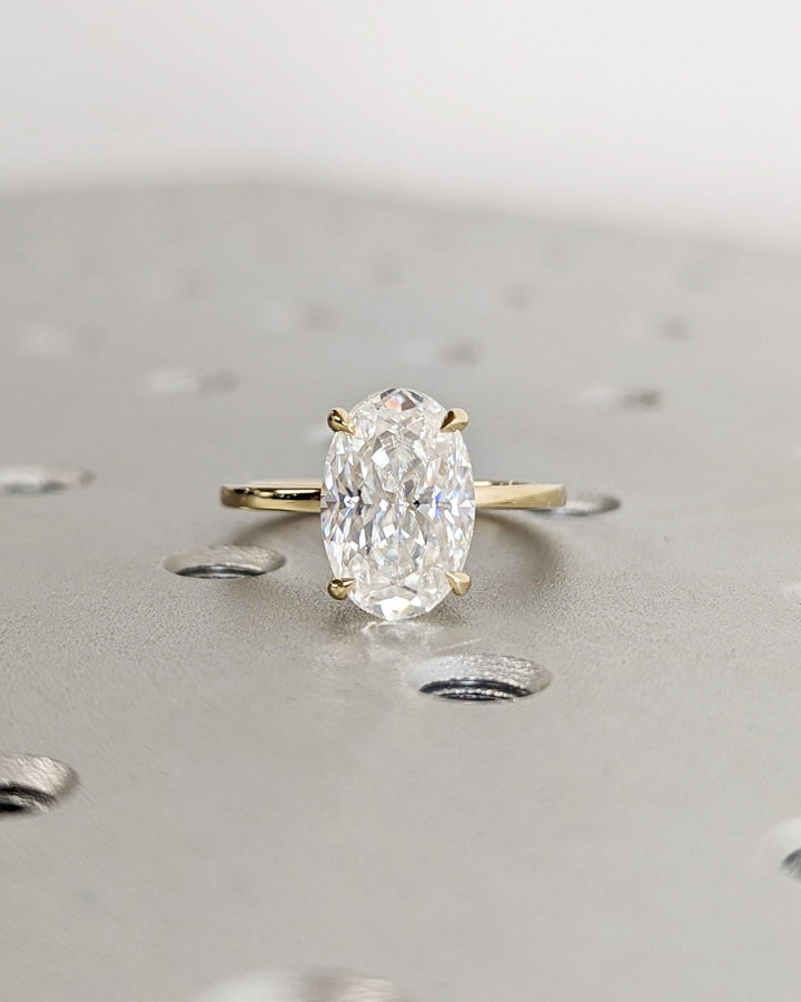 3.0CT oval solitaire lab grown diamond engagement ring for sale