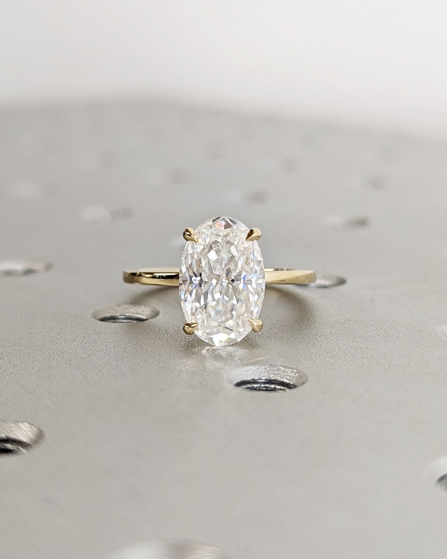3.0CT oval solitaire lab grown diamond engagement ring for sale