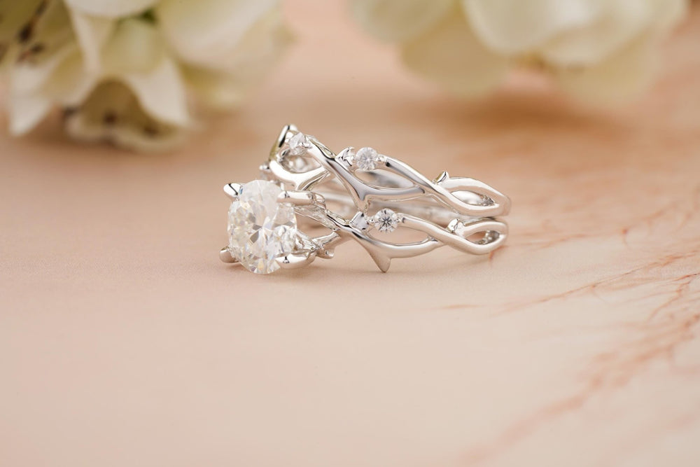 1.50CT Round Cut Twig F - VS Lab Grown Diamond Engagement Ring Set - Doozy Diamonds