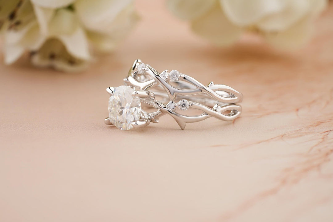1.50CT Round Cut Twig F - VS Lab Grown Diamond Engagement Ring Set - Doozy Diamonds