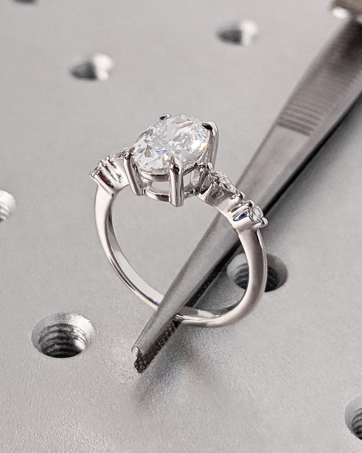 Shop the oval cut cluster engagement ring collection online
