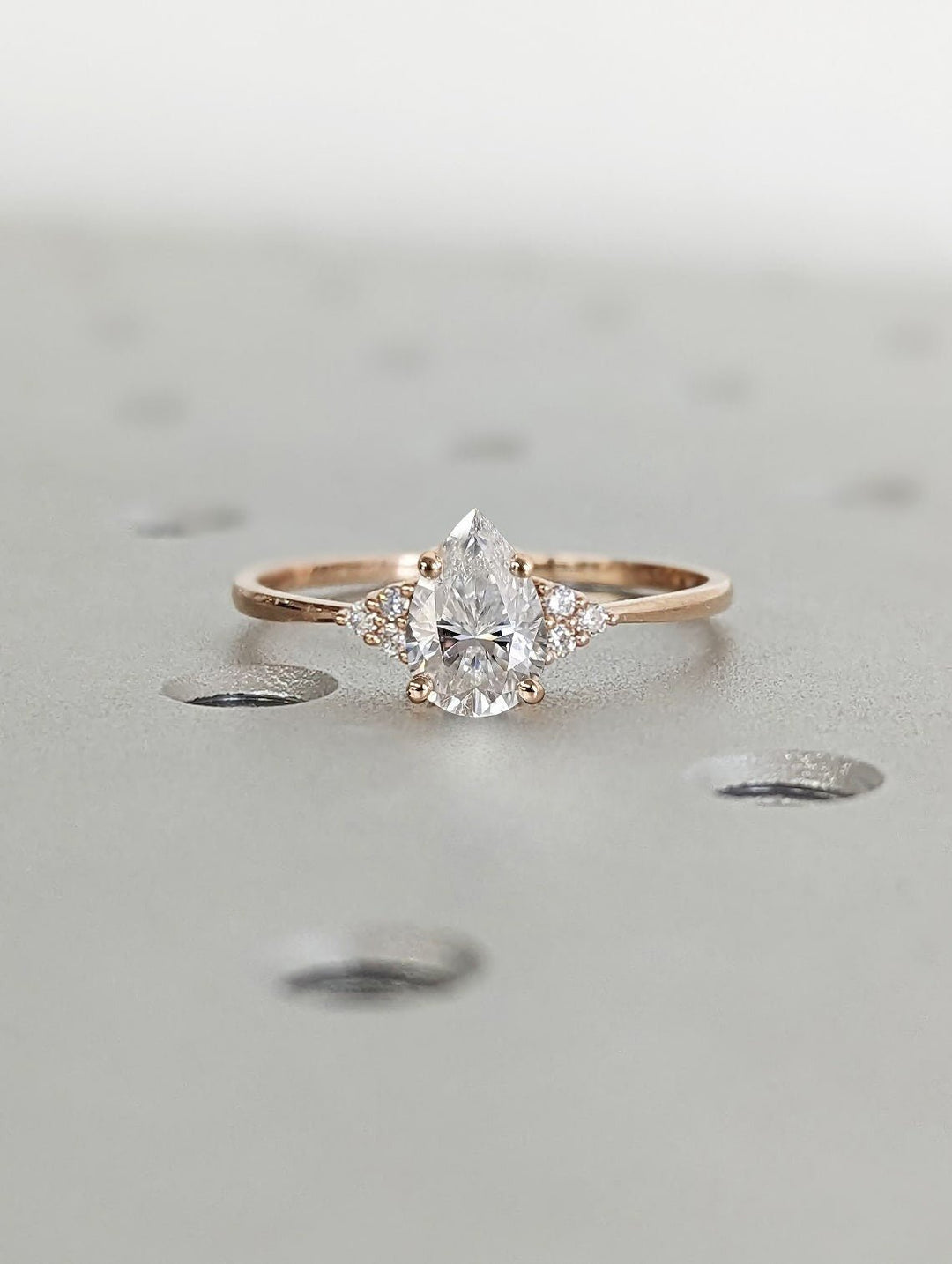1.0CT pear cluster lab grown diamond engagement ring for sale