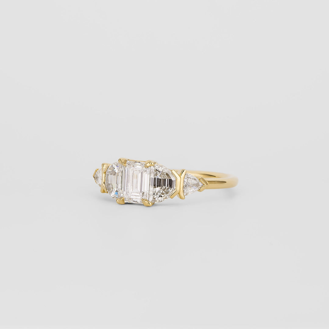 0.50CT - 1.50CT Emerald Cut Lab Grown Five Stone Engagement Ring - Doozy Diamonds