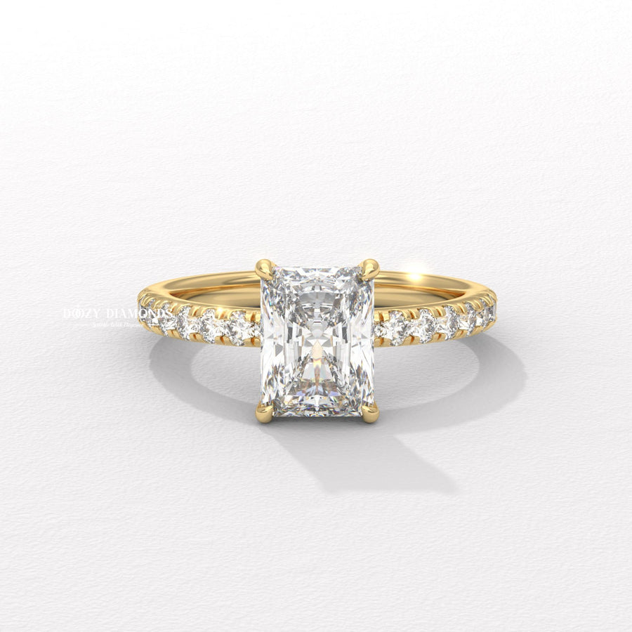Radiant cut solitaire engagement ring available to buy now