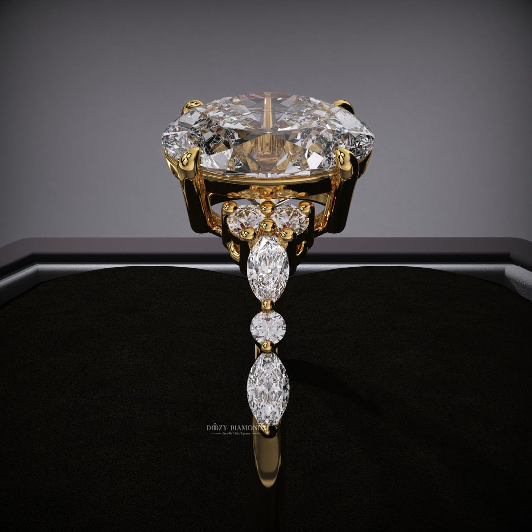 Classic oval pave engagement ring crafted for everyday wear