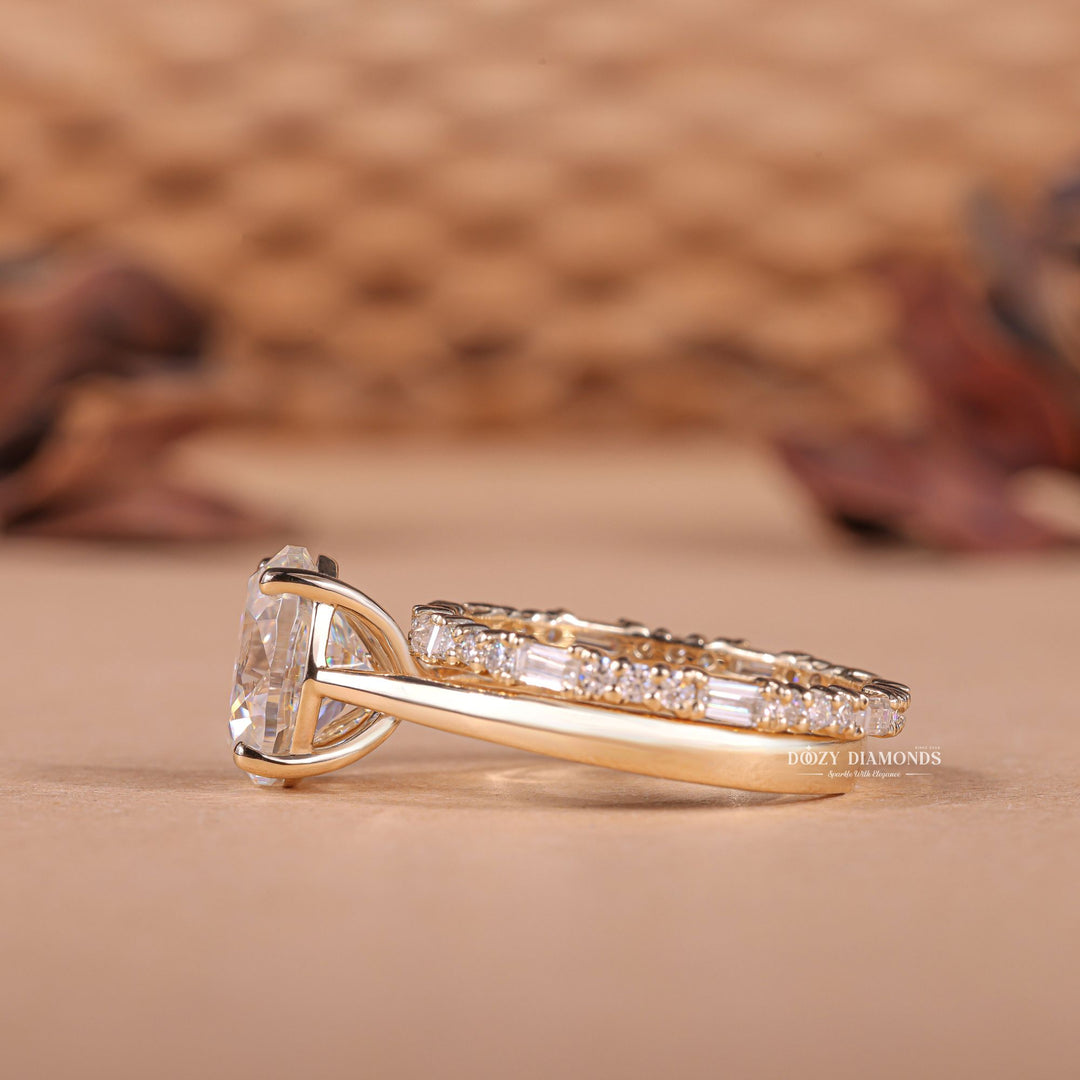2.50CT Oval Cut EF - VS2 Lab Grown Solitaire Wedding Ring with Full Eternity Band - Doozy Diamonds