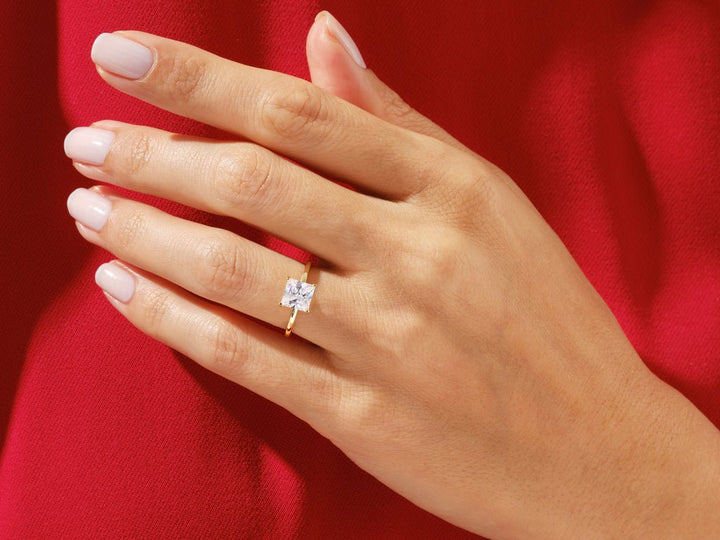 1.50CT Princess Cut Solitaire F - VS Lab Grown Diamond Engagement Ring Set - Doozy Diamonds