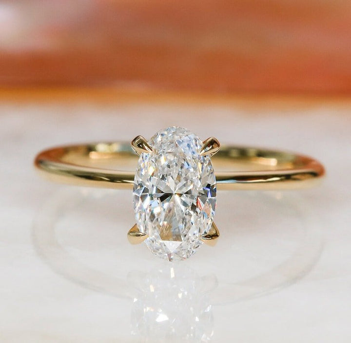 1.0CT oval cut solitaire engagement ring available to buy now