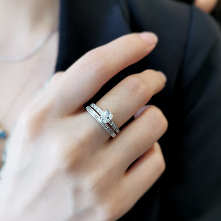 Premium cushion cut solitaire engagement ring crafted in solid gold