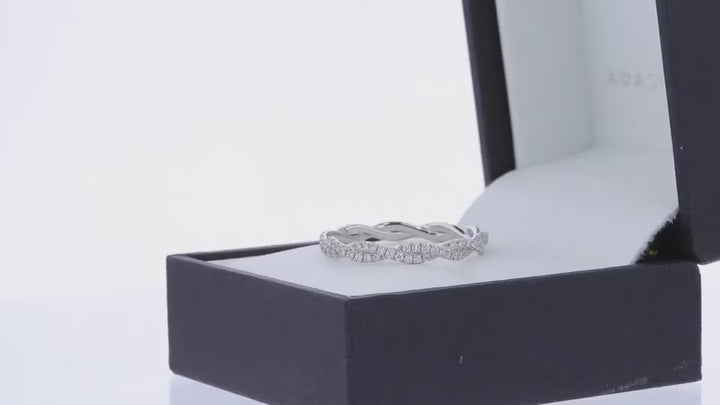 Round Cut Lab Grown Diamond Infinity Twisted Wedding Band