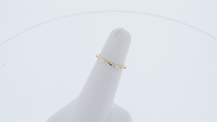 Round Cut Lab Grown Diamond Flat Flush Set Wedding Band