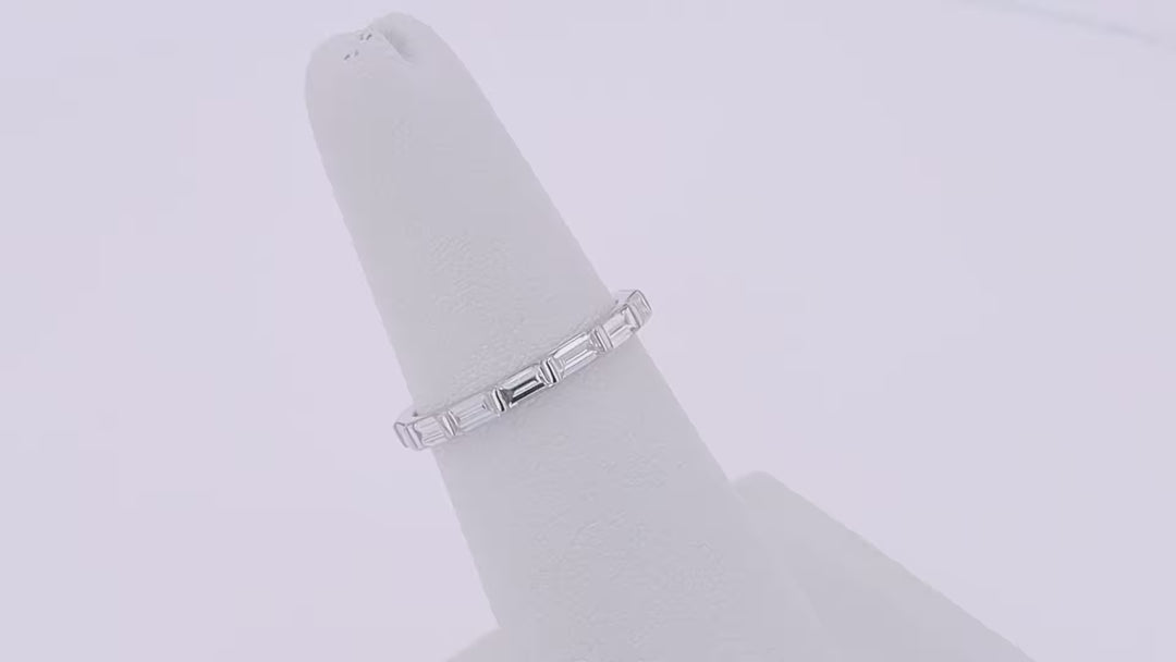 Baguette Cut DE-VS1 Lab Grown Diamond Full Eternity Wedding Band