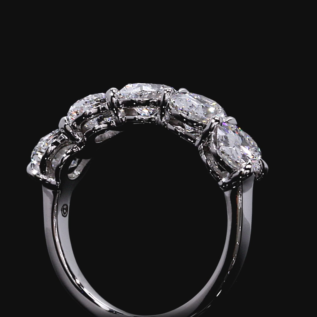 Oval FG-VS1 Lab Grown Diamond Five Stone Stacking Band