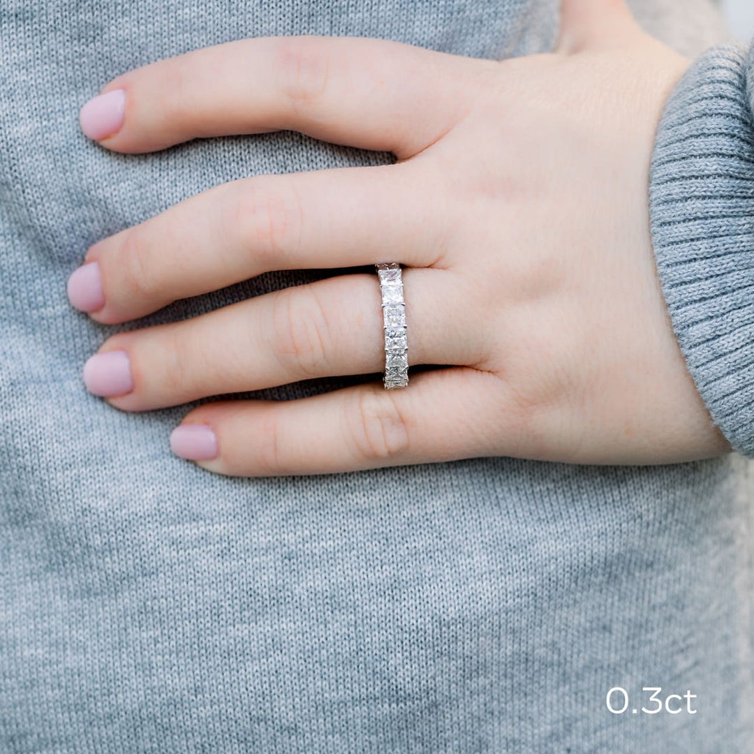Princess Cut DE - VS1 Lab Grown Diamond Full Eternity Wedding Band - Doozy Diamonds
