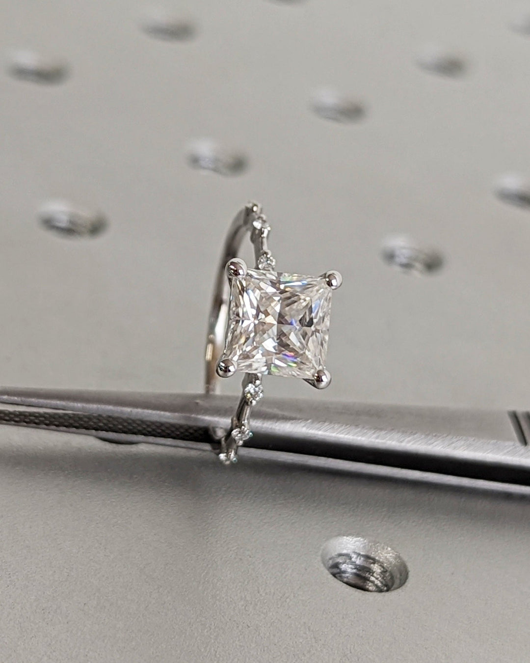 Shop princess cut pave lab grown diamond engagement ring online