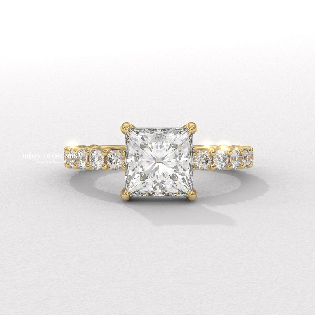 Buy princess pave lab grown diamond engagement ring online