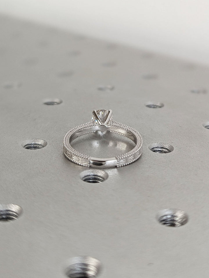 Classic round vintage engagement ring crafted for everyday wear