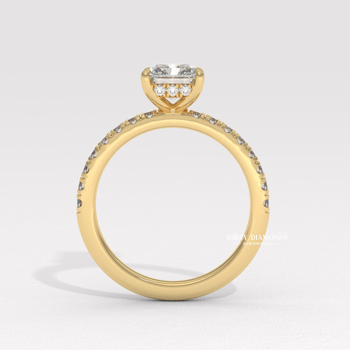 Premium radiant cut solitaire engagement ring crafted in solid gold