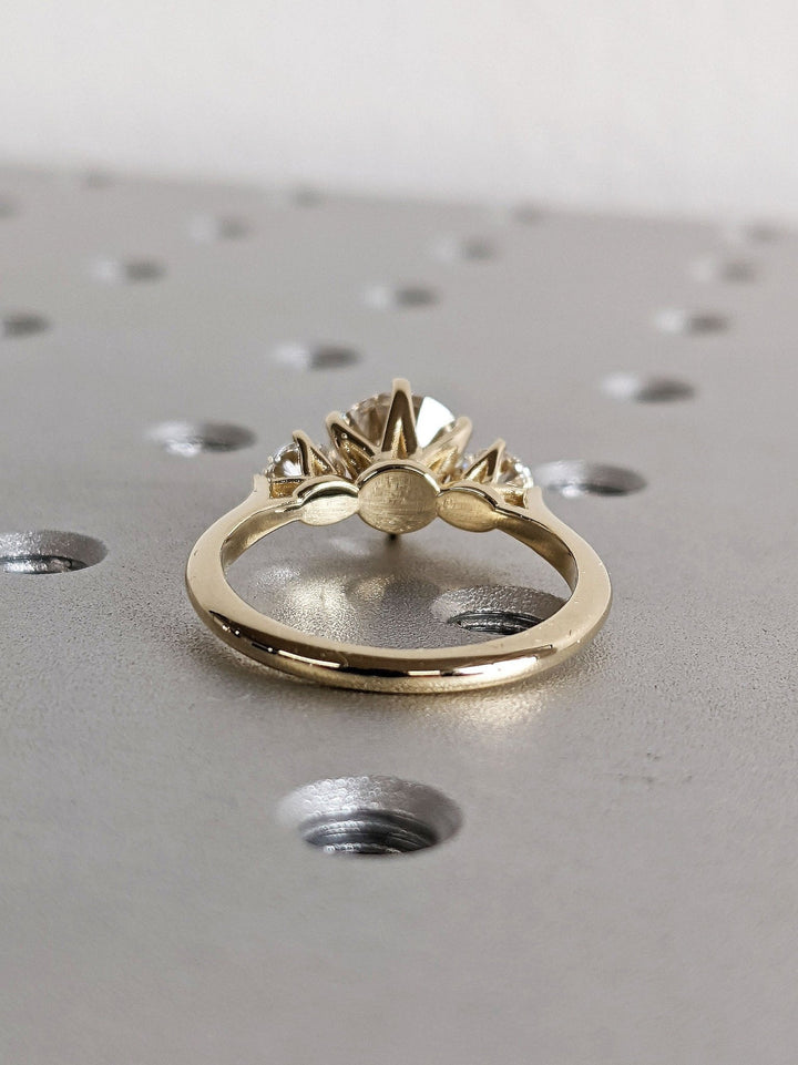 Shop round cut three stone lab grown diamond engagement ring online