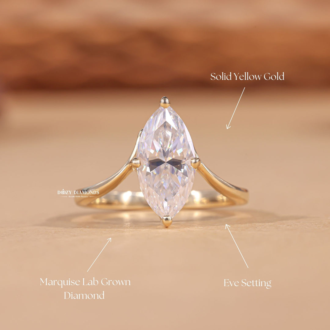 Classic marquise solitaire engagement ring crafted for everyday wear
