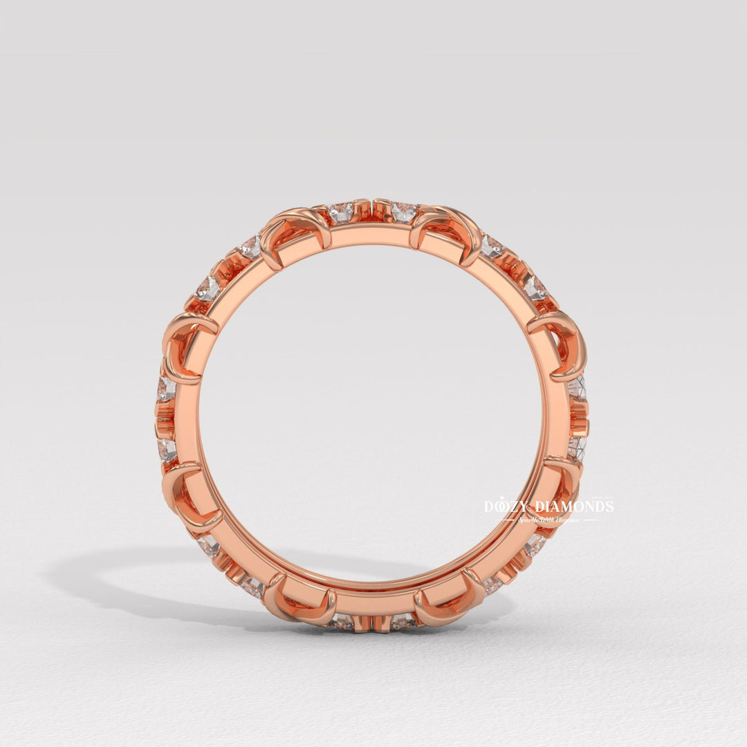 3.50MM Full Eternity Wedding Band - Crossover Unique Stacking Band