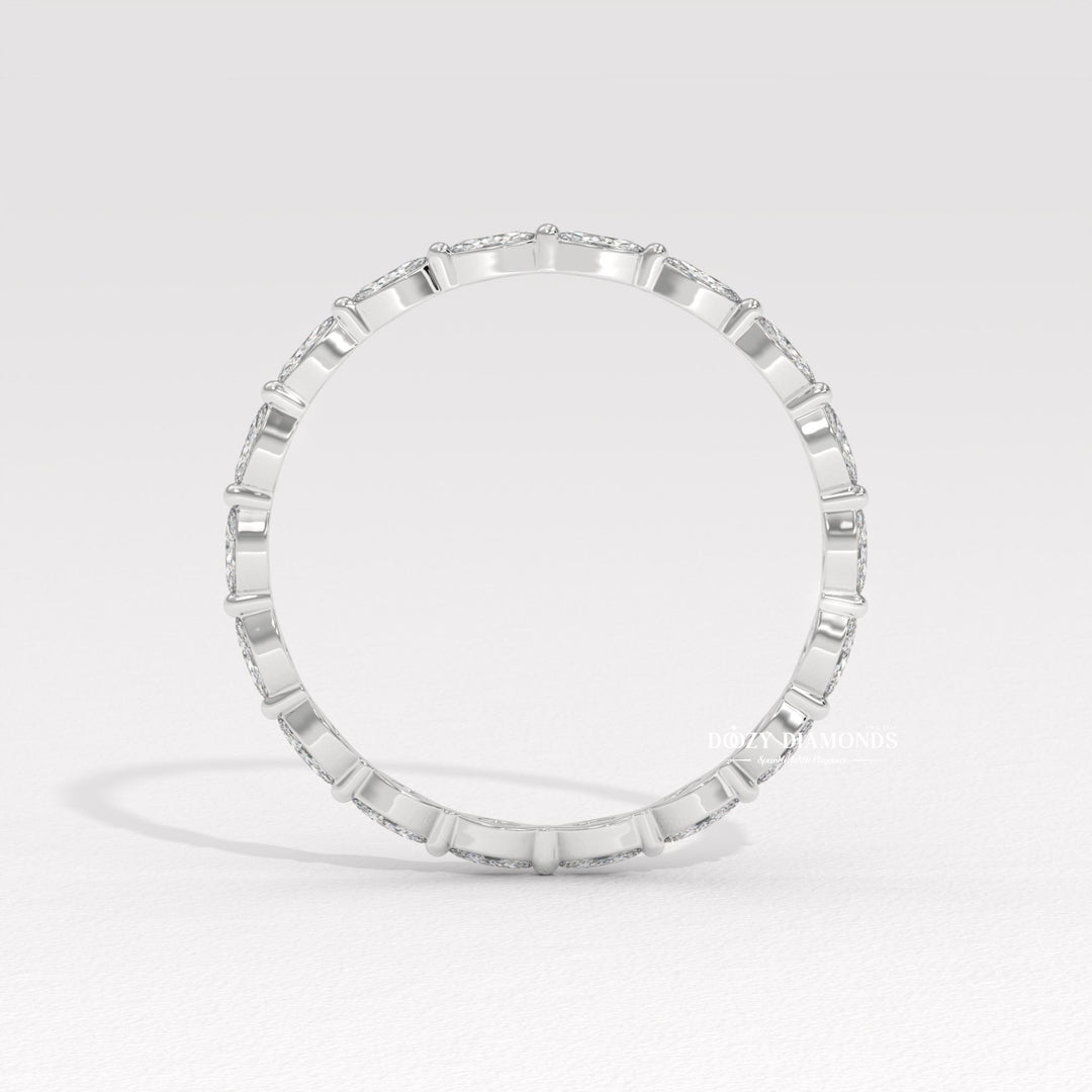 Marquise Full diamond wedding band in rose gold