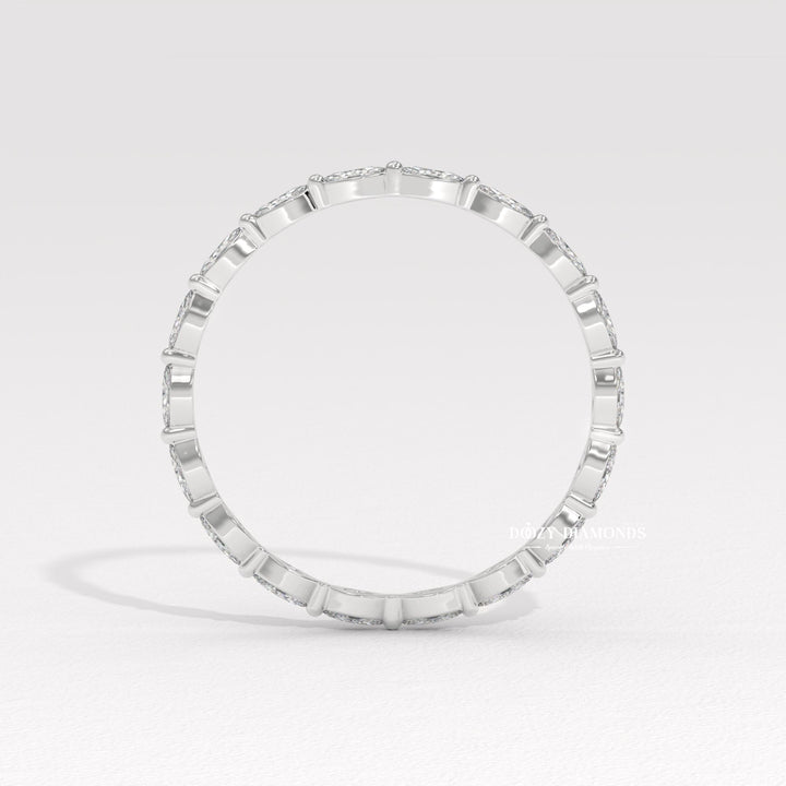 Marquise Full diamond wedding band in rose gold