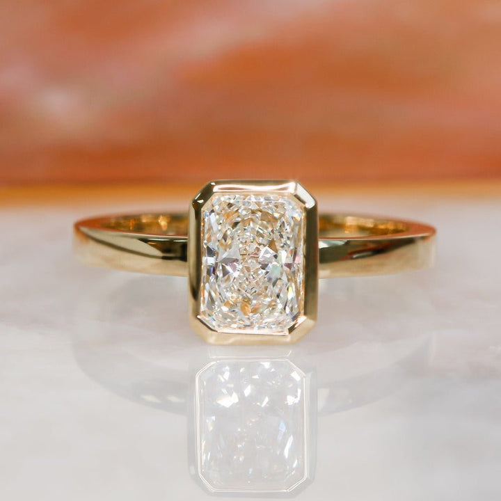 Shop radiant bezel lab grown diamond engagement ring