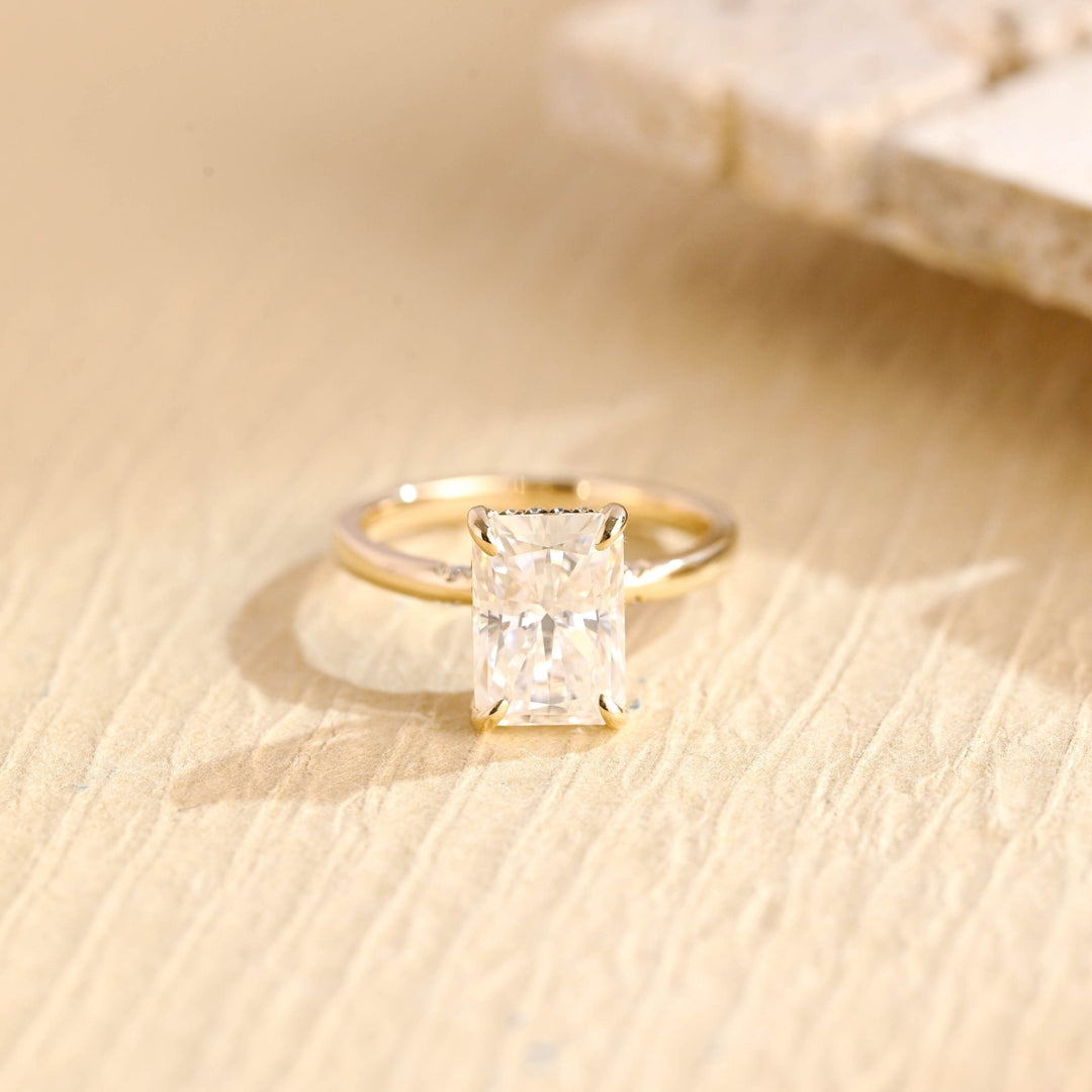 Buy 1.0CT radiant hidden halo lab grown diamond engagement ring online