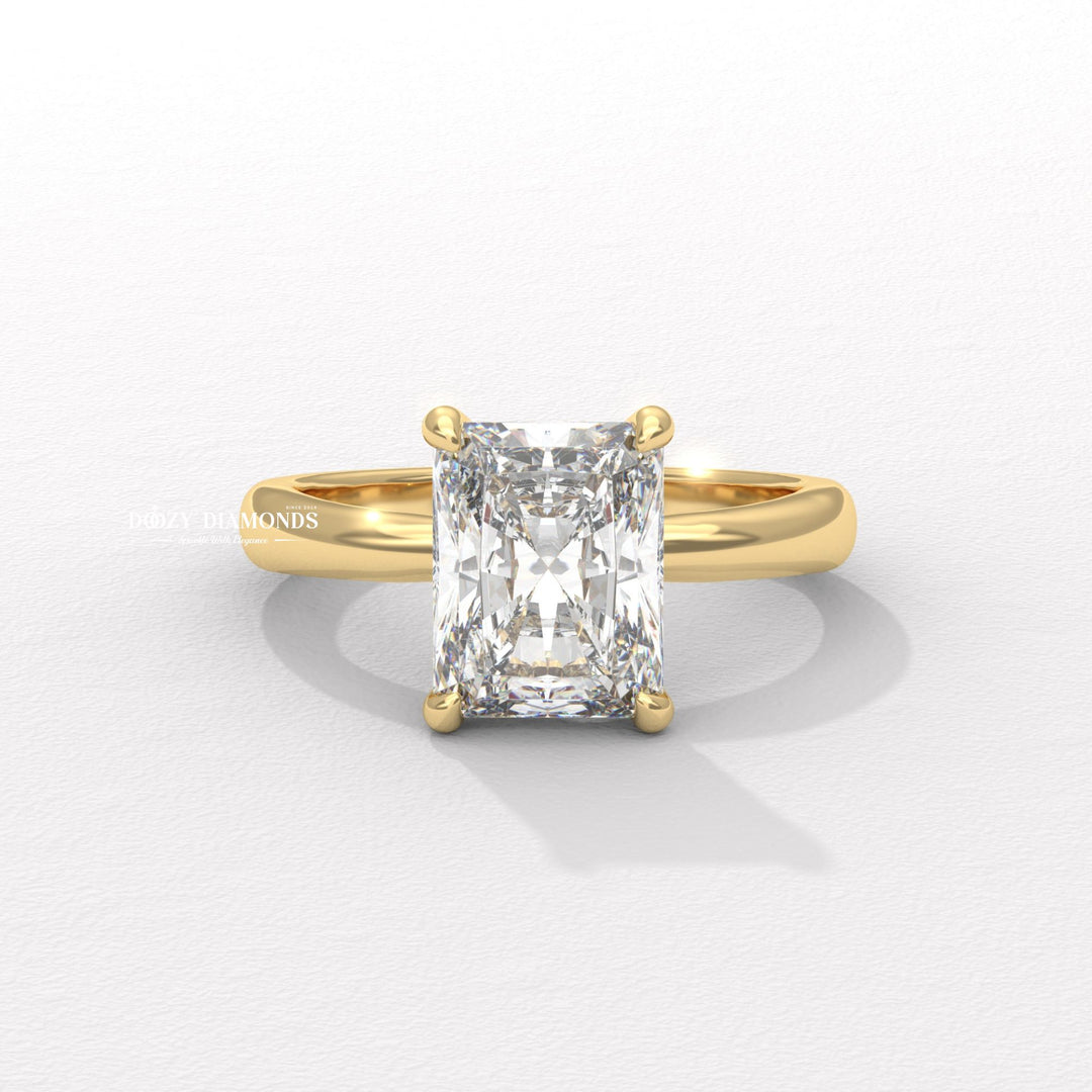 Discover radiant hidden halo lab grown diamond engagement ring online
