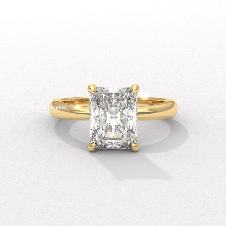 Discover radiant hidden halo lab grown diamond engagement ring online