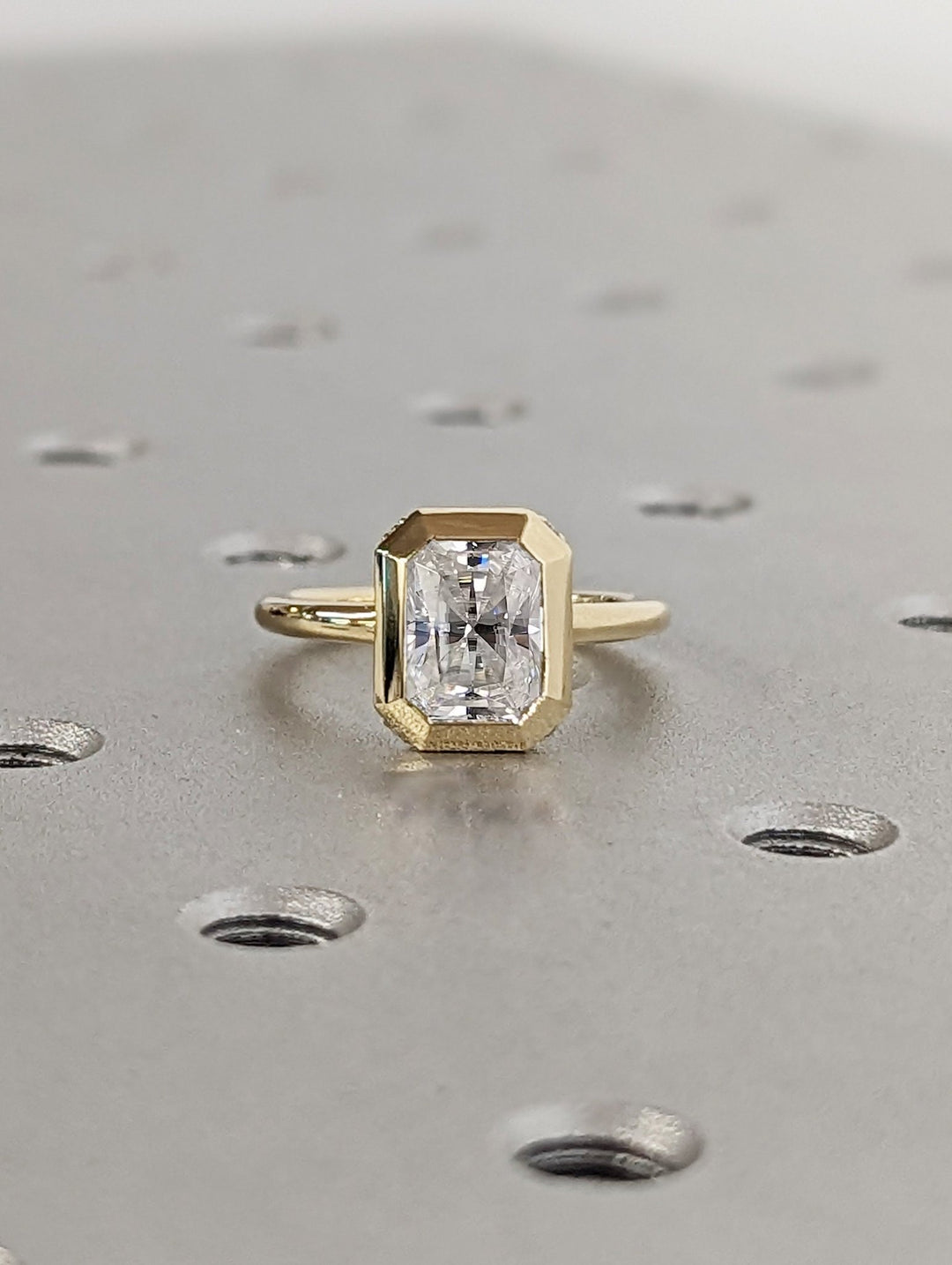 1.50CT radiant hidden halo lab grown diamond engagement ring for sale