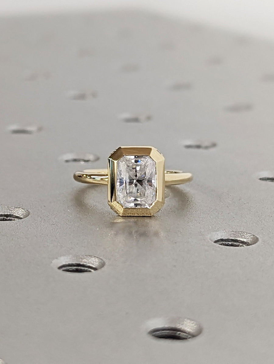 1.50CT radiant hidden halo lab grown diamond engagement ring for sale