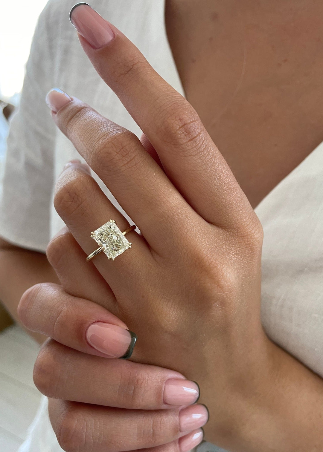 Buy 1.0CT radiant solitaire lab grown diamond engagement ring online