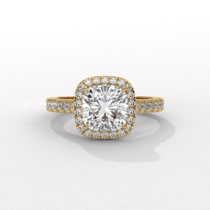 Shop cushion halo lab grown diamond engagement ring