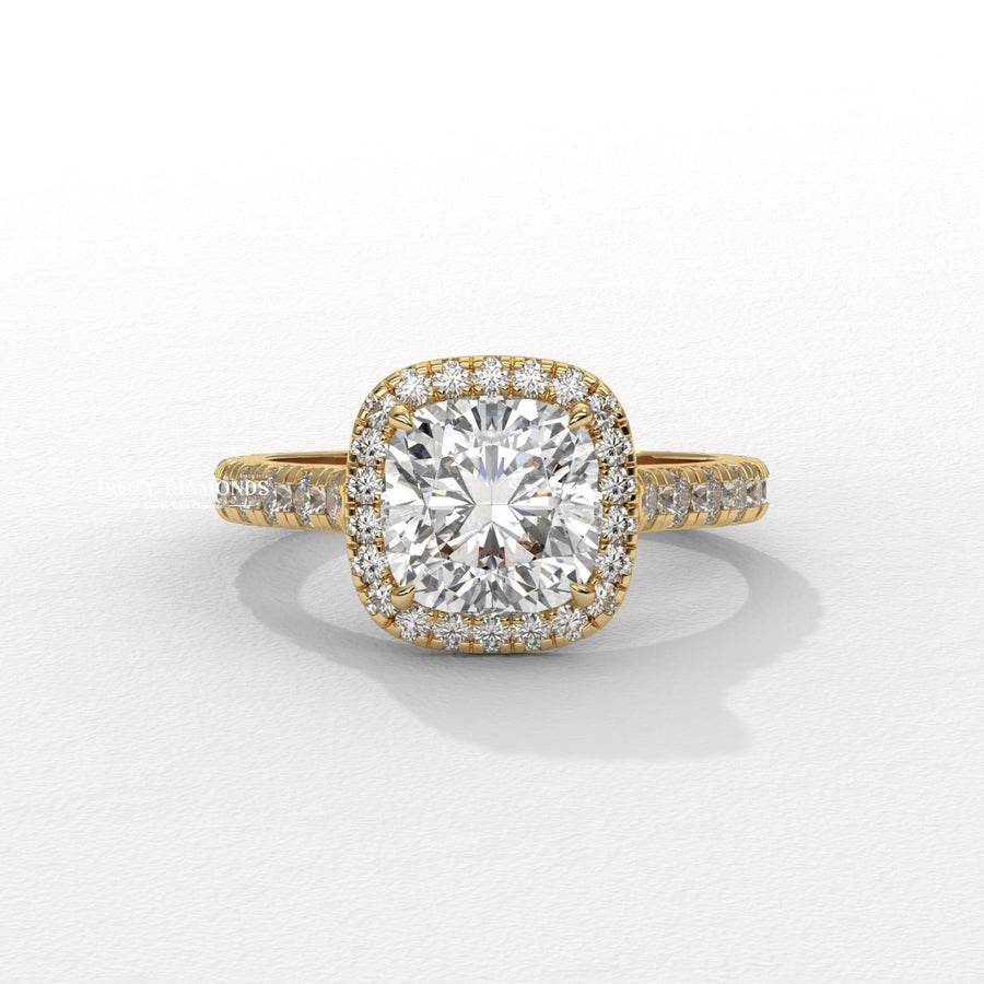 Shop cushion halo lab grown diamond engagement ring