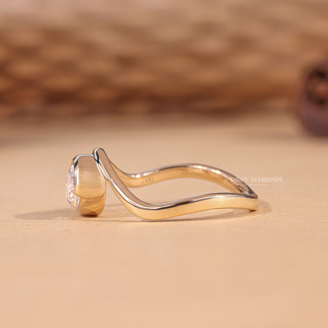 Classic marquise bezel engagement ring crafted for everyday wear