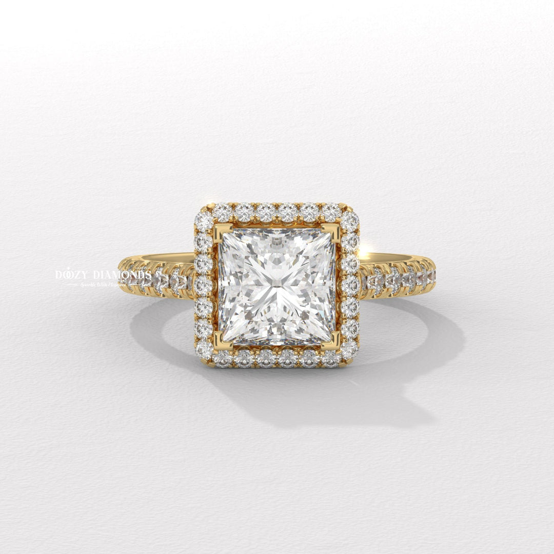 Discover princess halo lab grown diamond engagement ring online