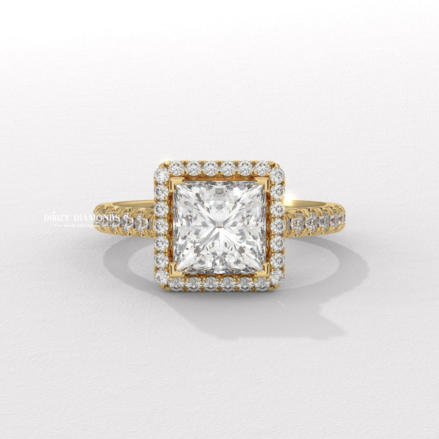 Discover princess halo lab grown diamond engagement ring online