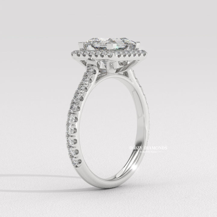 Buy princess cut halo diamond engagement ring with free shipping