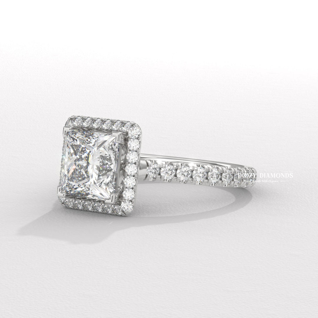 Shop the princess cut halo engagement ring collection online