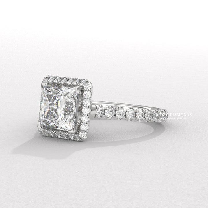 Shop the princess cut halo engagement ring collection online