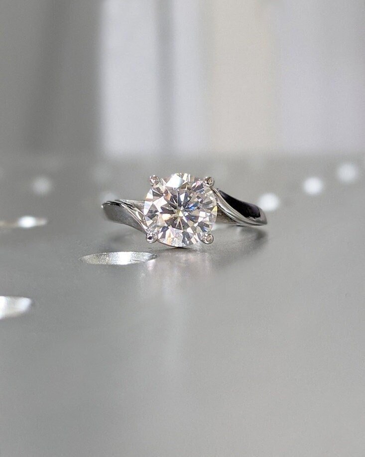 1.50CT round solitaire lab grown diamond engagement ring for sale