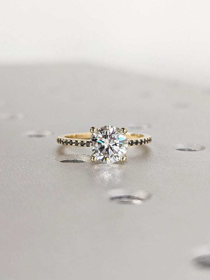 1.25CT round pave lab grown diamond engagement ring for sale