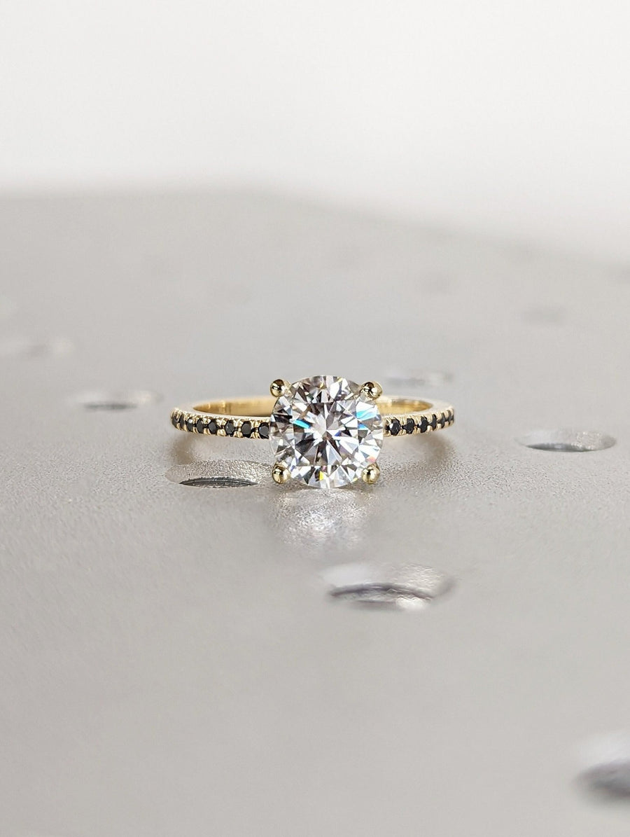 1.25CT round pave lab grown diamond engagement ring for sale