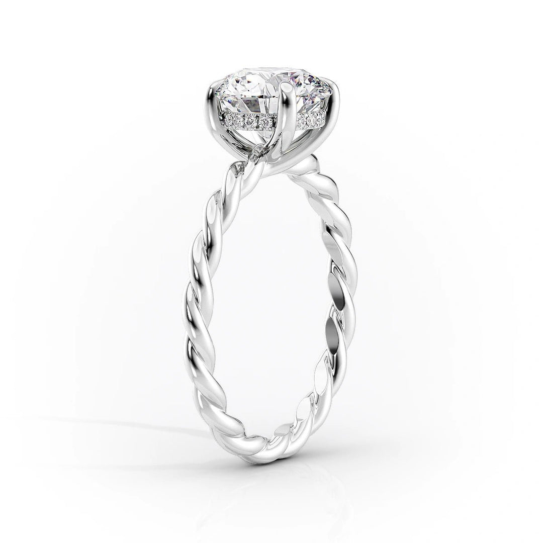 Classic oval hidden halo engagement ring crafted for everyday wear