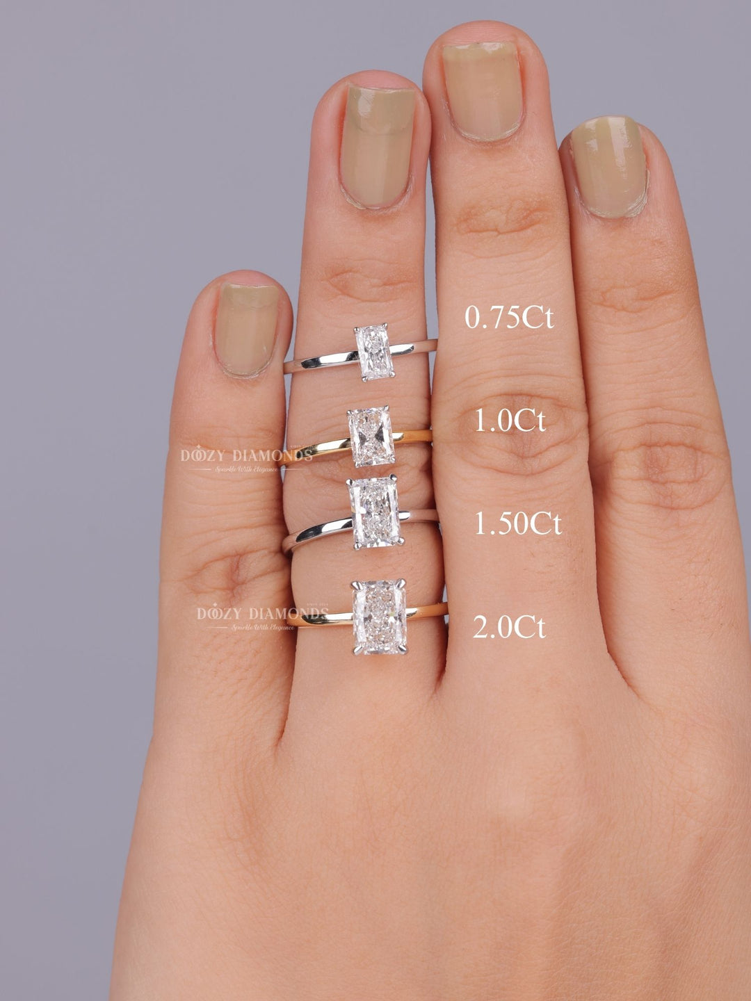 0.75CT radiant cut solitaire engagement ring available to buy now