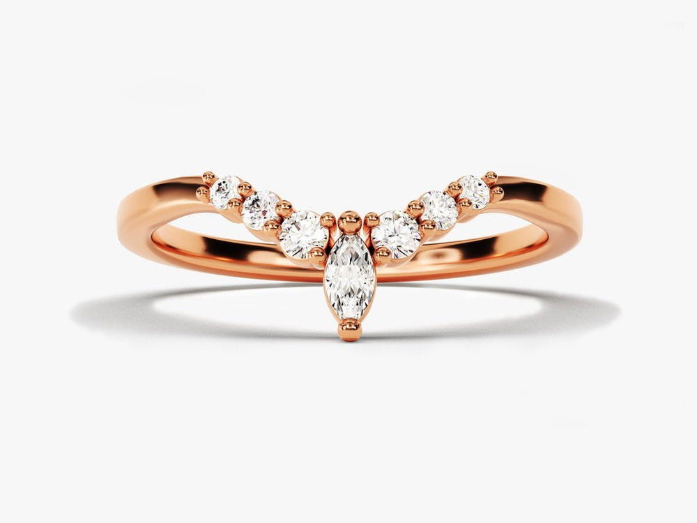 Close-up of 0.23CT marquise & round brilliant lab grown diamonds