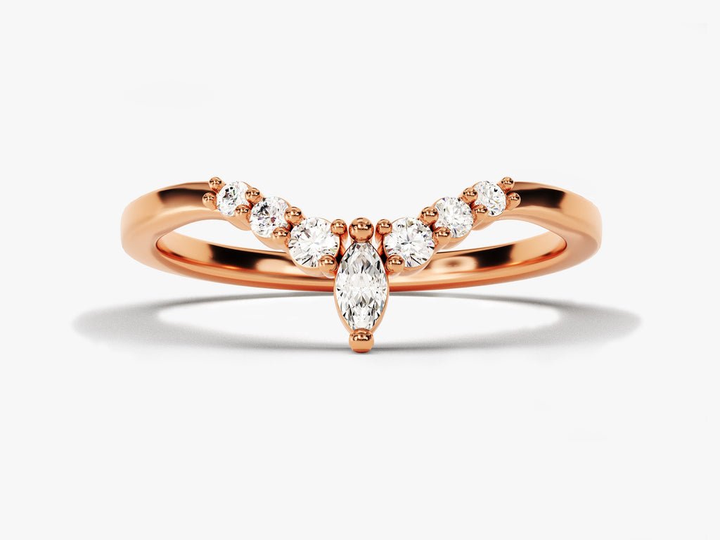 Close-up of 0.23CT marquise & round brilliant lab grown diamonds